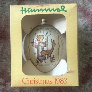 Hummel Angel with Deer Ornament - Gold and Brown